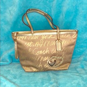 Gold Coach Handbag